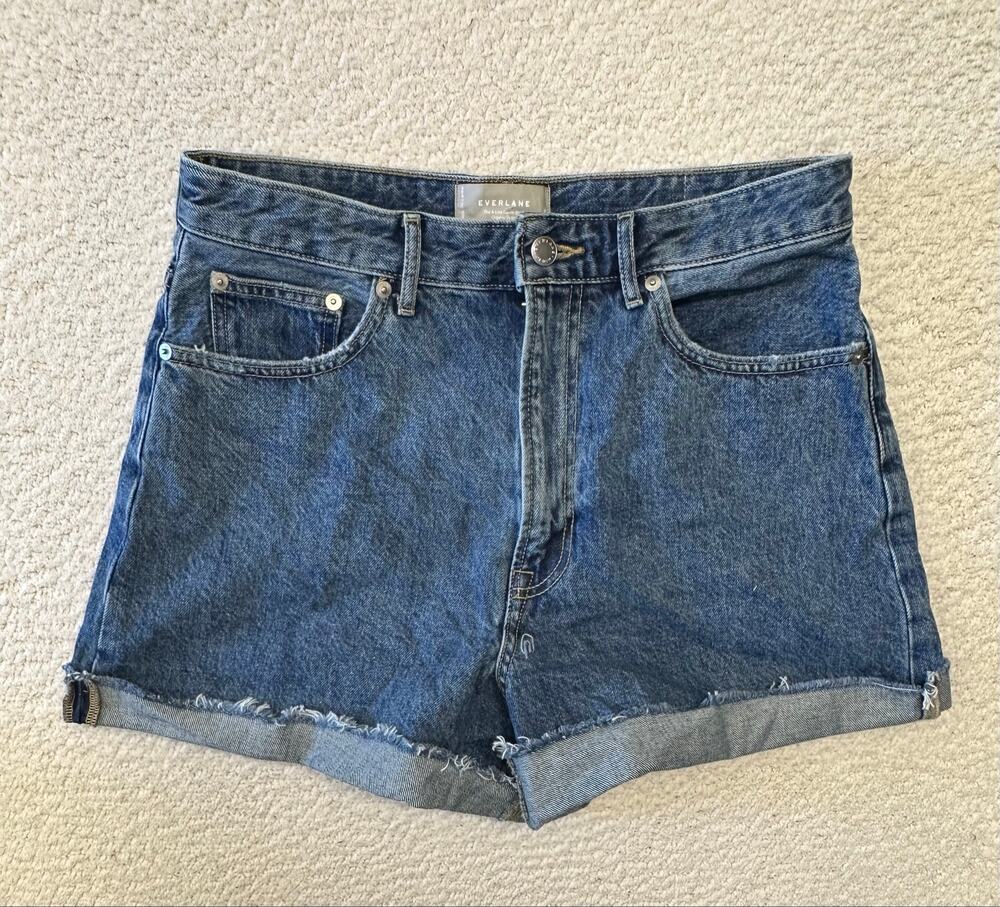 Everlane Womens The A-line Denim Shorts Size 29 Organic Cotton